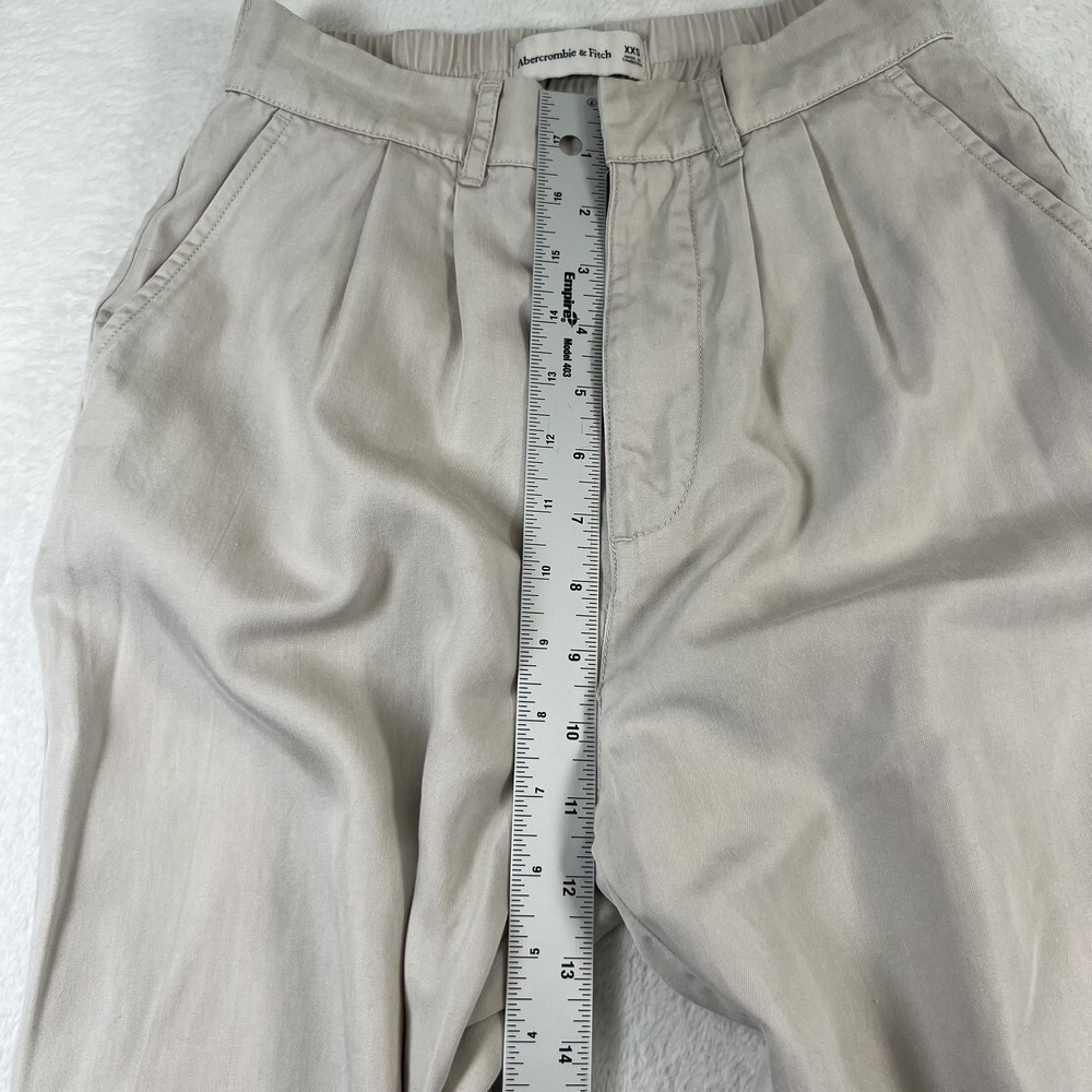 Abercrombie & Fitch Pants Womens XXS Beige Wide Leg Lyocell Chino Elastic Waist - Picture 6 of 11